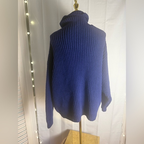 Free People Navy Oversized Cowl Neck Sweater - Picture 2 of 7